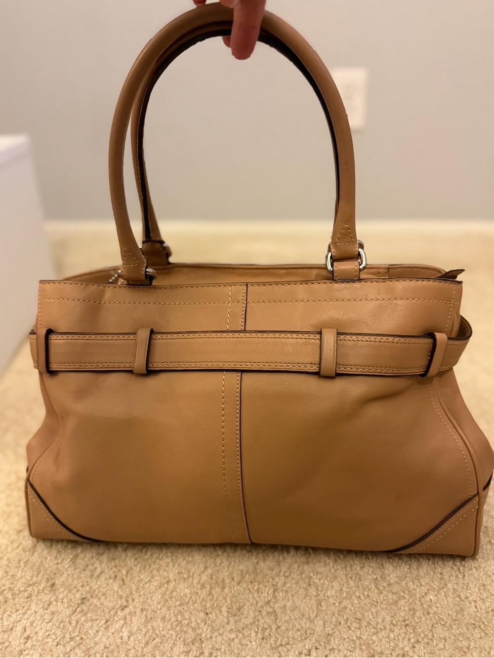 Vintage Coach Hamptons Leather Carryall Satchel Tan Brown - Picture 3 of 5